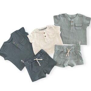 C&A Baby Outfit Set, 2-3 Months, T-Shirt and Shorts, Cotton Blend